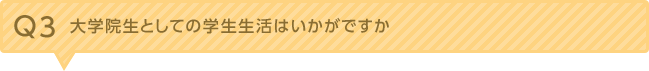 Ｑ3.大学院生としての学生生活はいかがですか