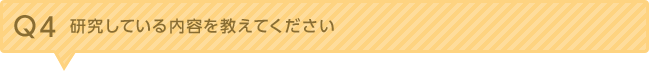 Ｑ4.研究している内容をおしえてください