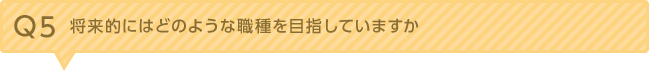 Ｑ5.将来的にはどのような職種を目指していますか